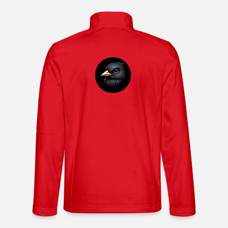 Raven in animation style - Unisex Softshell Jacket - red