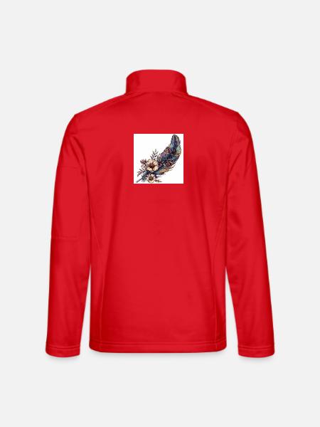 Feder Blumen Schmuck Gras Vogelfeder - Unisex Softshelljacke - Rot