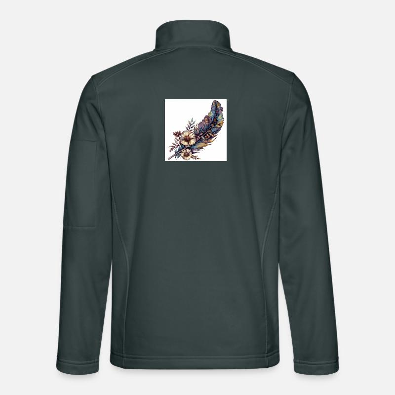 Feder Blumen Schmuck Gras Vogelfeder Unisex Softshelljacke