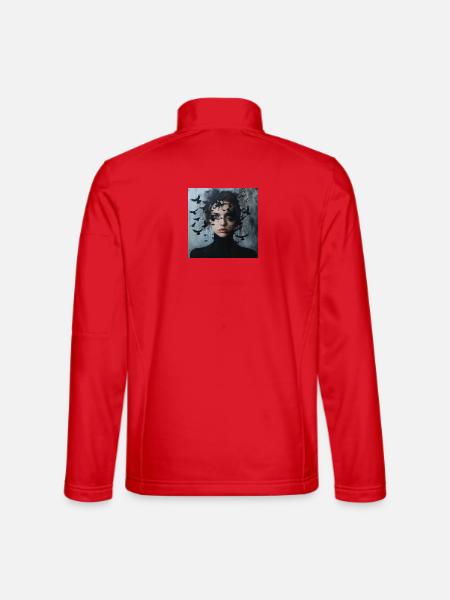 Midnight Birds Portrait - Unisex Softshell Jacket - red