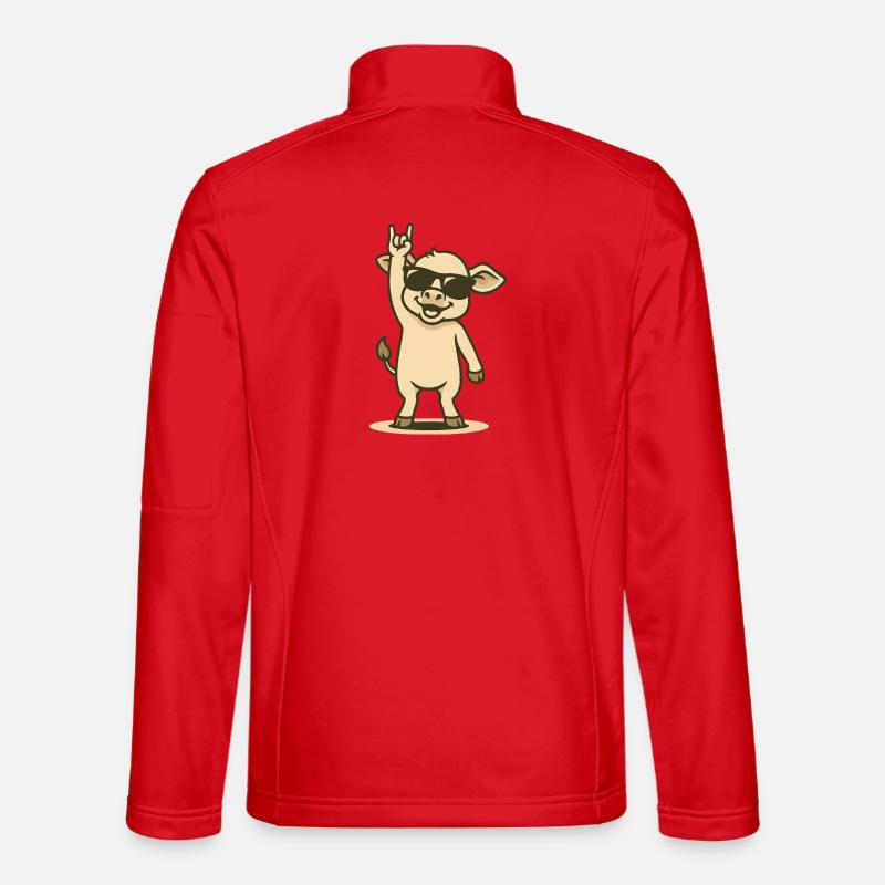 Cooles Kälbchen Rockt - Unisex Softshelljacke - Rot