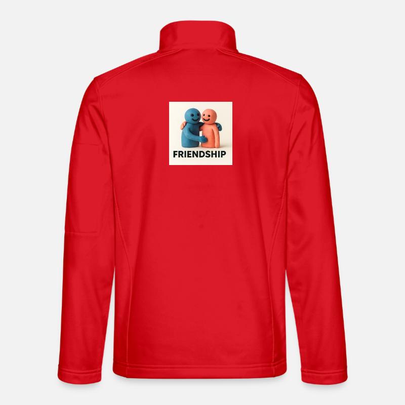 Figurines d’argile d’amitié attachante - Veste en tissu softshell Unisexe - rouge