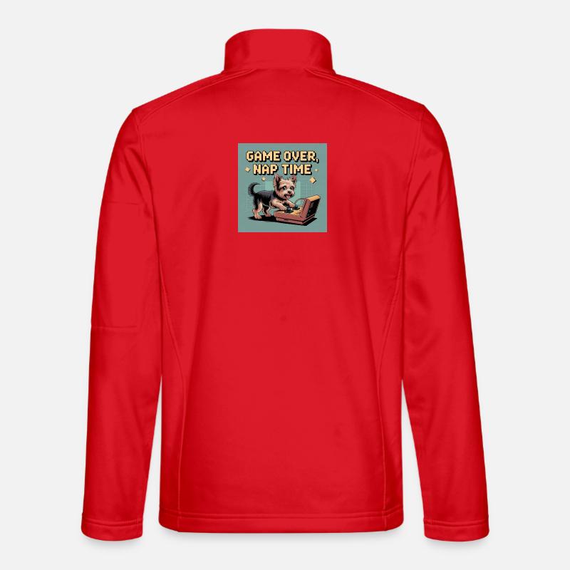 Hund und Konsole: Virtuelles Gameplay - Unisex Softshelljacke - Rot