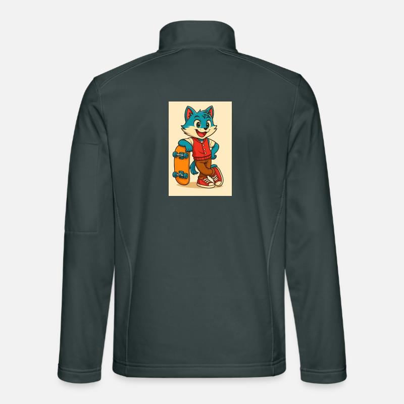 Scooter Fox mit Skateboard Unisex Softshelljacke