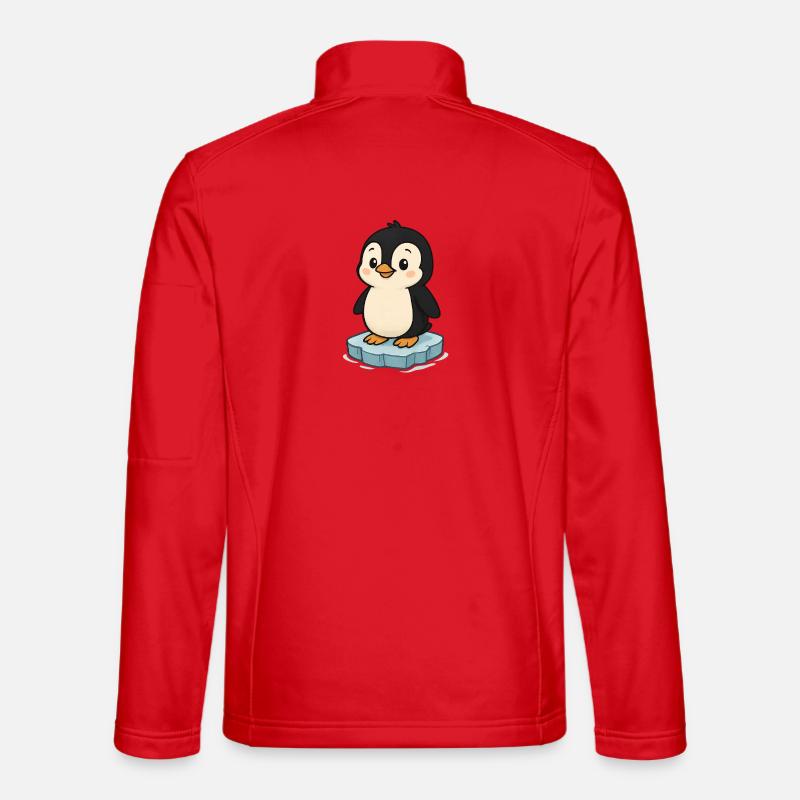 Niedlicher Pinguin auf Eisblock - Unisex Softshell Jacket - red