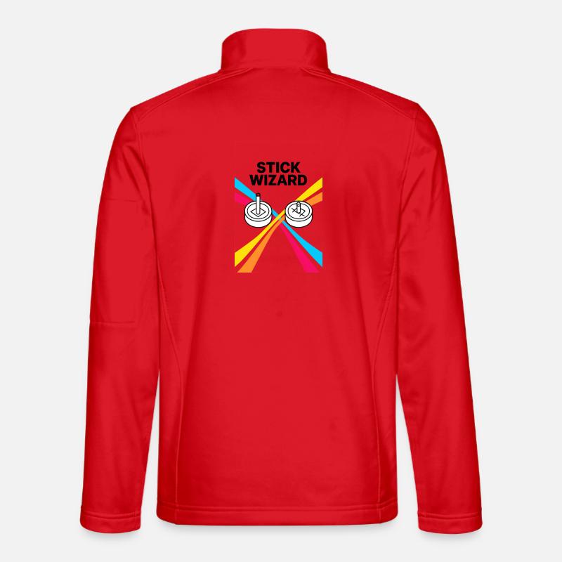 Stick Wizard Retro Gaming Design - Unisex Softshelljacke - Rot
