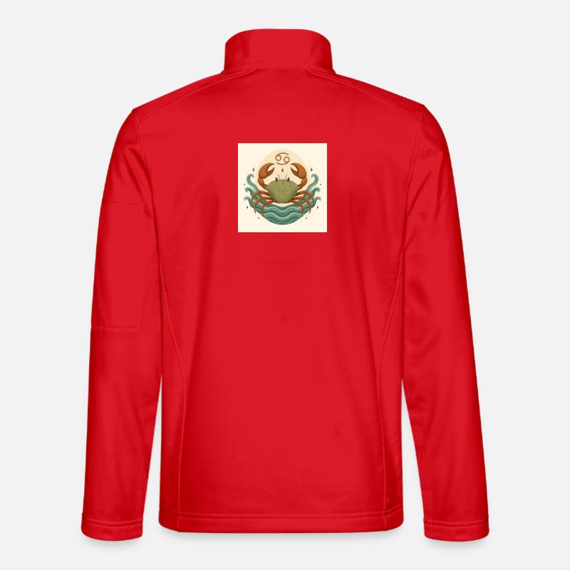 Zodiac Moon Crab Stylized - Unisex Softshell Jacket - red