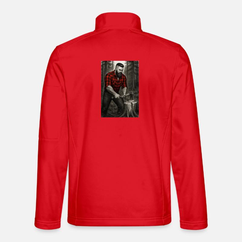 Lumberjack in the forest - Unisex Softshell Jacket - red