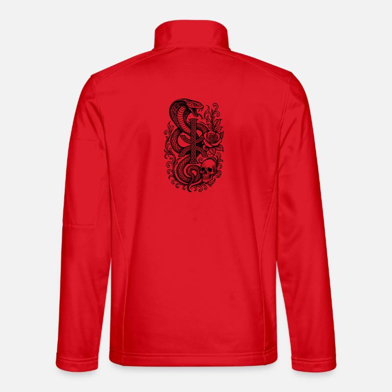 Abstract Design Amazigh Symbol YAZ - Unisex Softshell Jacket - red