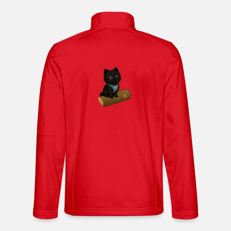 Niedlicher Hund mit Baumstamm - Unisex Softshelljacke - Rot