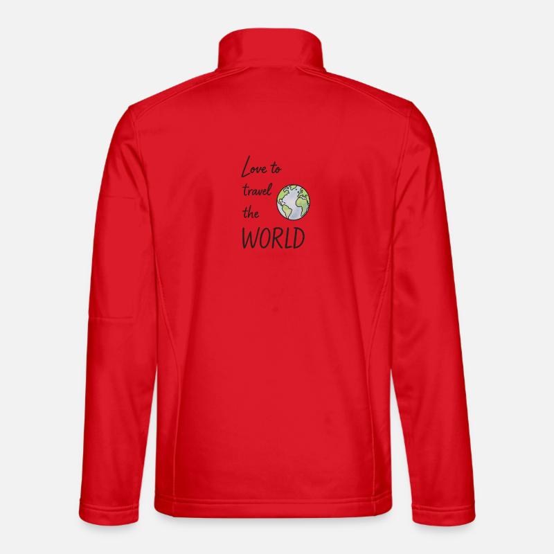 Reise Liebe Erde Illustration - Unisex Softshelljacke - Rot