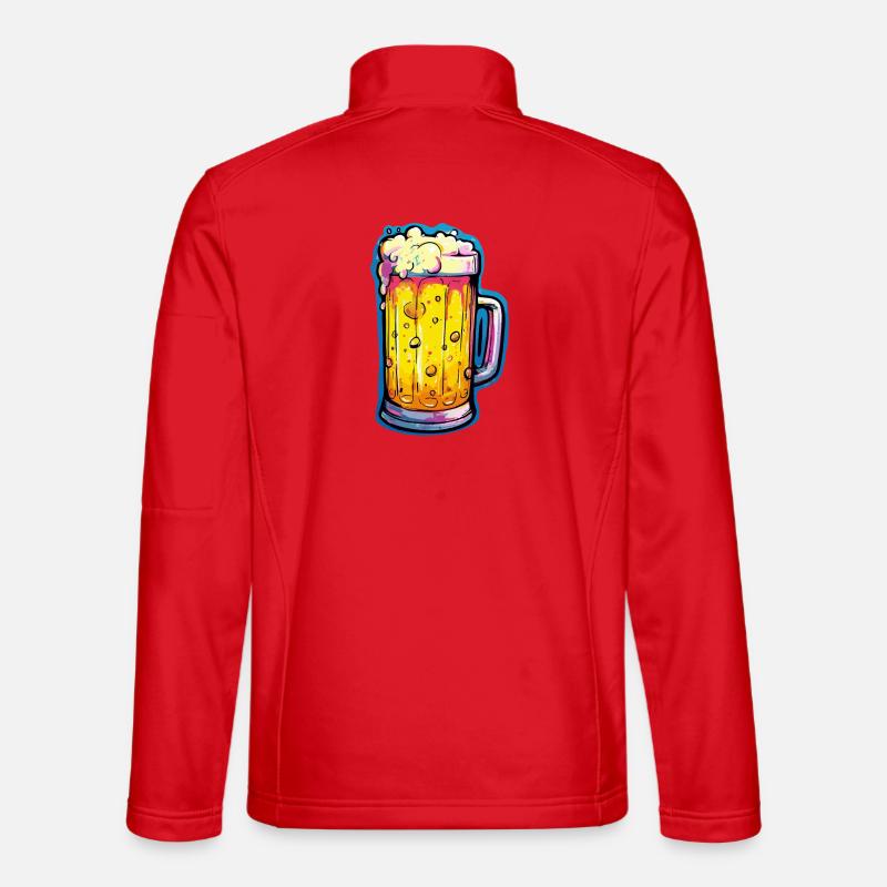 Bier Comic Bierglas - Unisex Softshelljacke - Rot
