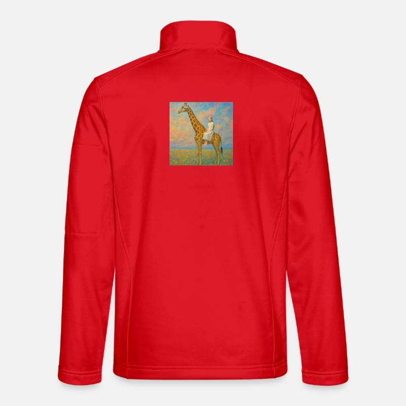 Dreaming with the giraffe - Unisex Softshell Jacket - red