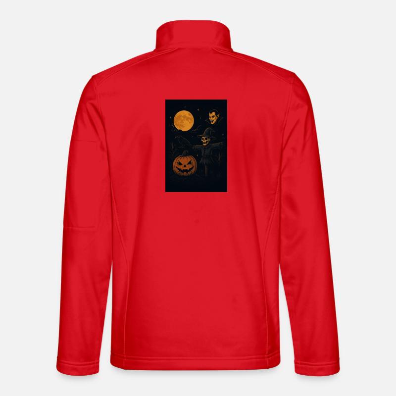 Halloween Witch Pumpkin with Moon Mood - Unisex Softshell Jacket - red