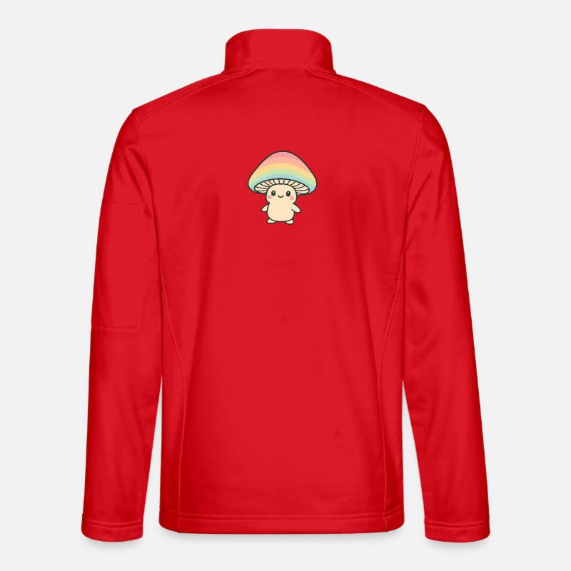 Champignon avec chapeau arc-en-ciel Veste en tissu softshell Unisexe