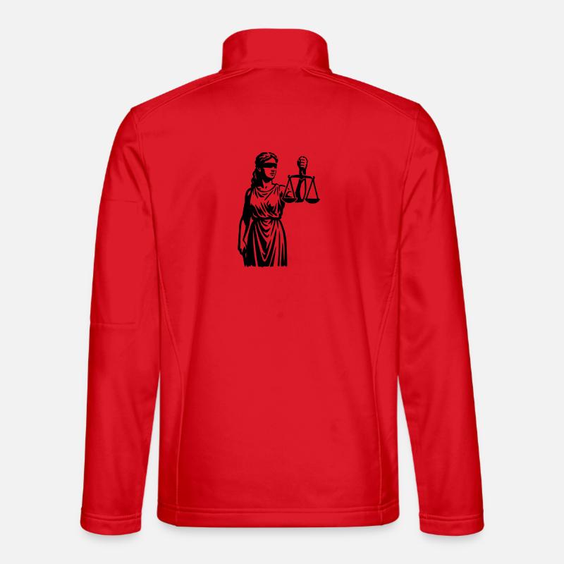 Justitia Line Drawing with Scales Unisex Softshell Jacket