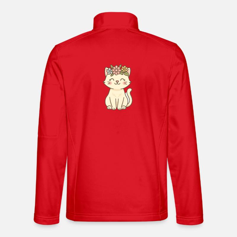 Couronne florale Chat Charm Veste en tissu softshell Unisexe