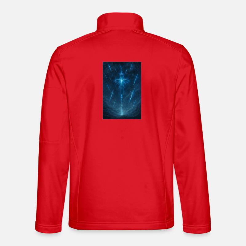 Lightning cross in the storm - Unisex Softshell Jacket - red