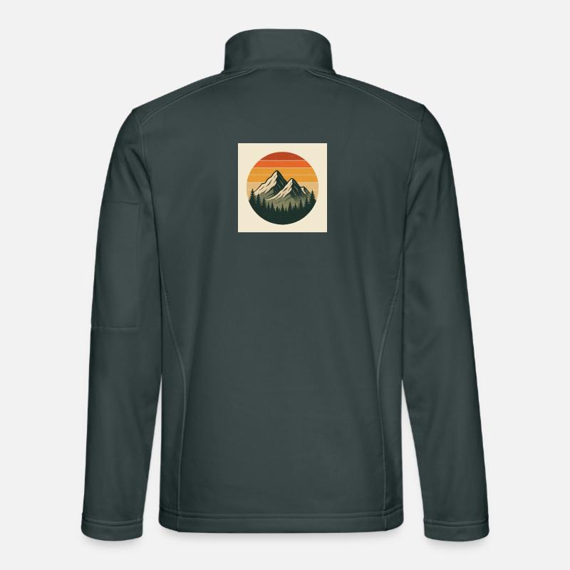 Sunset Summit Retro Circle Unisex Softshell Jacket