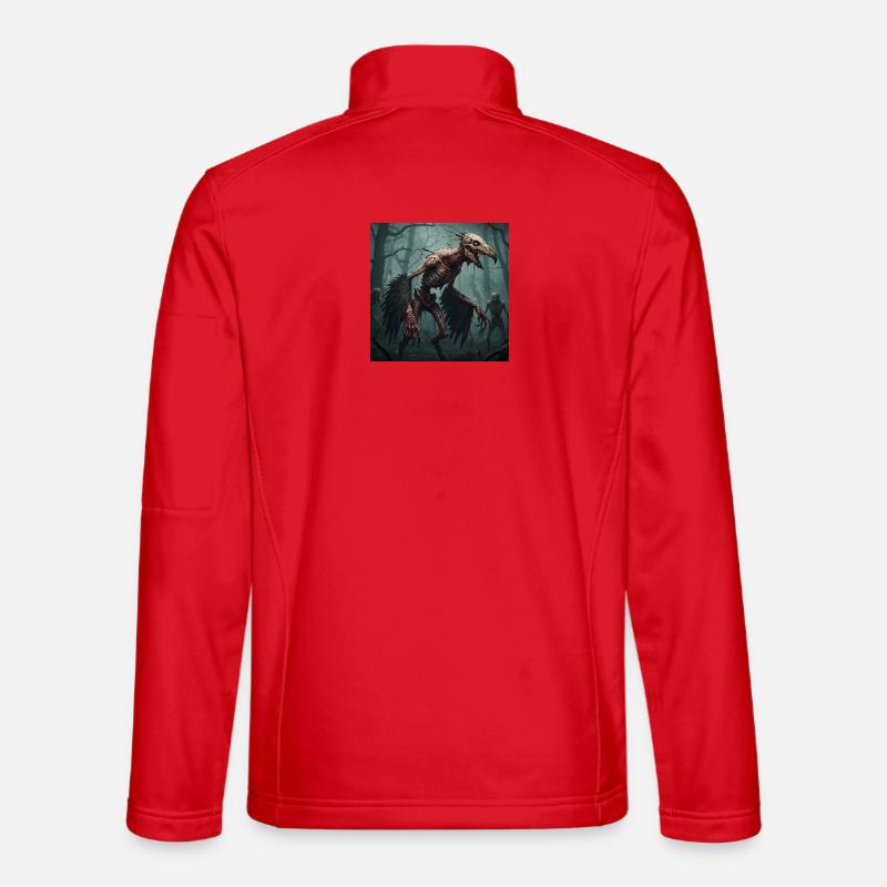 Bête corbeau maudite dans la forêt de nuages Veste en tissu softshell Unisexe
