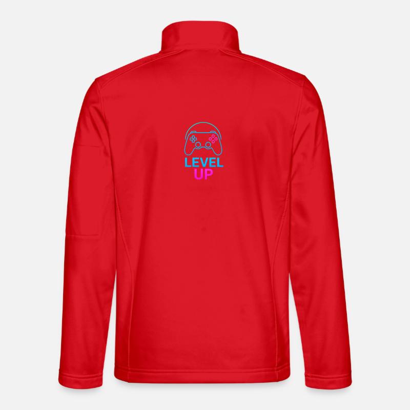 Level Up Neon Controller Grafik - Unisex Softshelljacke - Rot