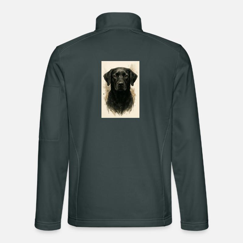 Schwarzer Hund Aquarell Unisex Softshelljacke
