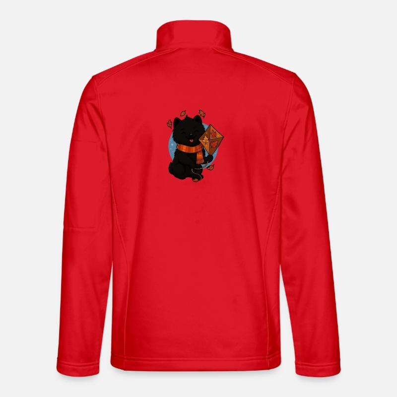Kleiner Herbsthund mit Drachen - Unisex Softshelljacke - Rot
