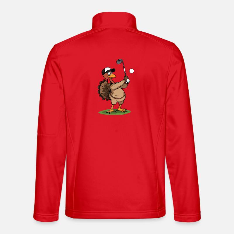 Thanksgiving Humor Turkey Golf - Unisex Softshell Jacket - red
