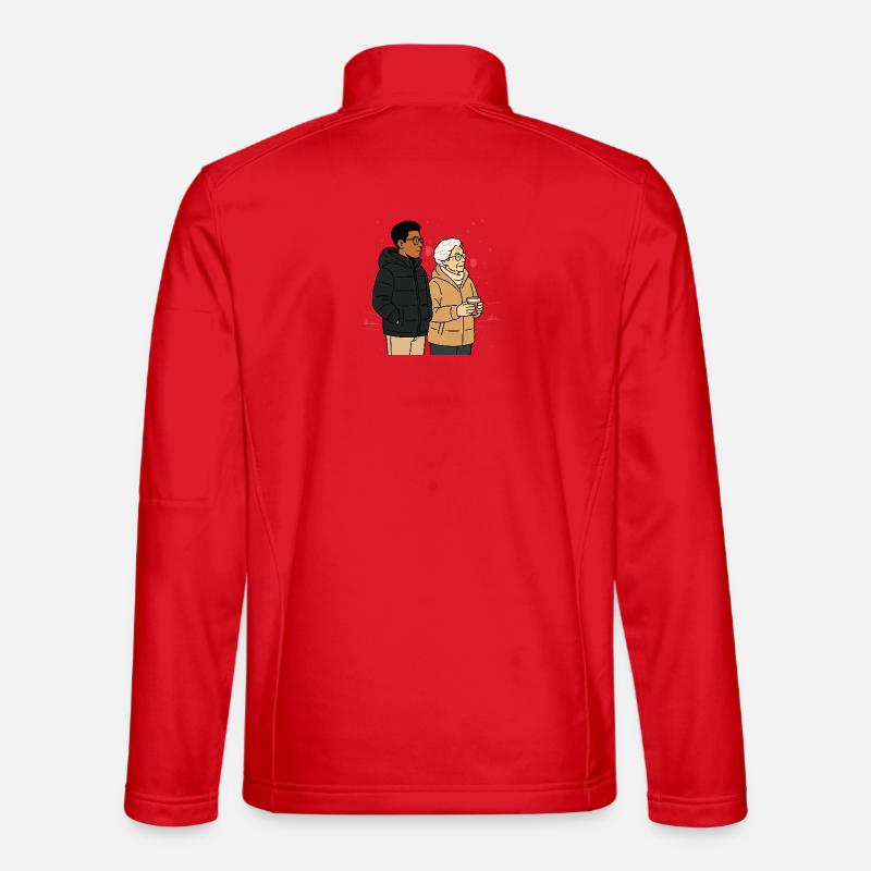 Grand-mère Karin avec son petit-fils - Veste en tissu softshell Unisexe - rouge
