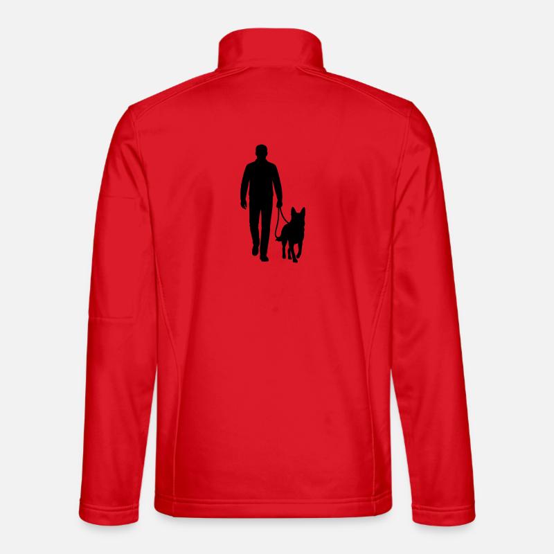 Dog walk silhouette - Unisex Softshell Jacket - red