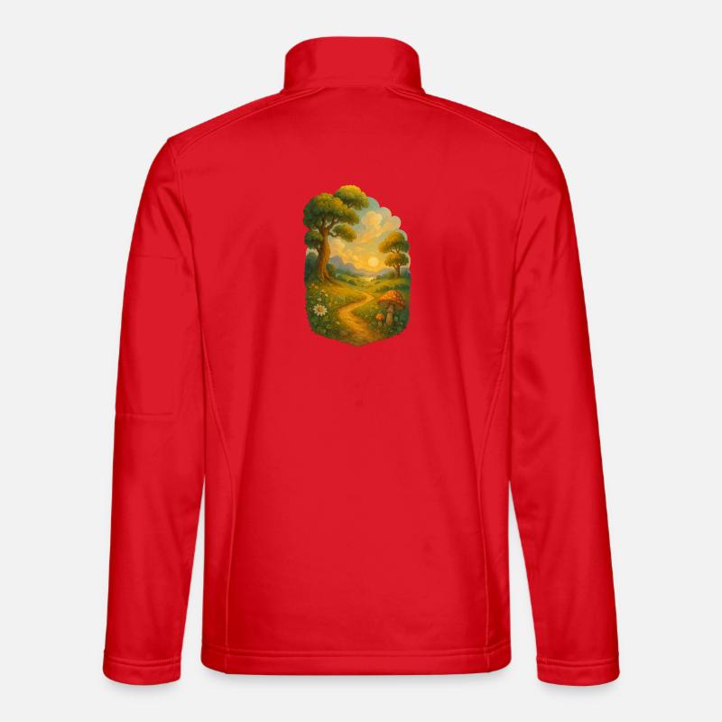 Märchenpfad im Sonnenlicht - Unisex Softshelljacke - Rot