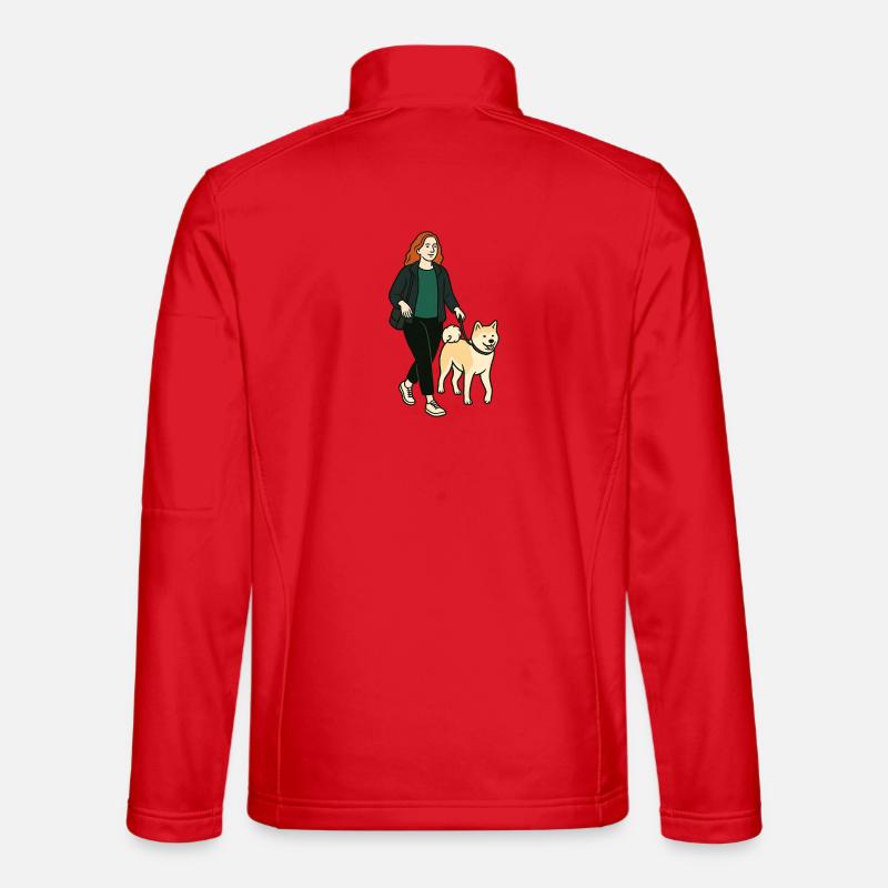 Margarita with Akita - Unisex Softshell Jacket - red
