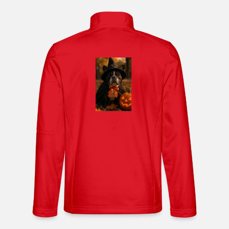 Halloween Hund im Hexenkostüm - Unisex Softshelljacke - Rot