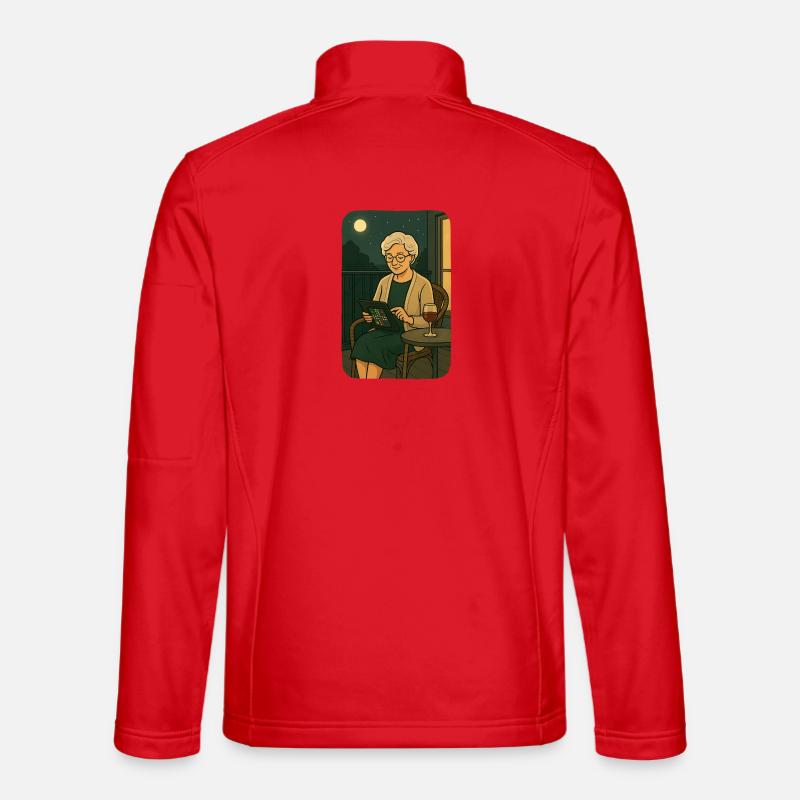Moon game night on the balcony - Unisex Softshell Jacket - red