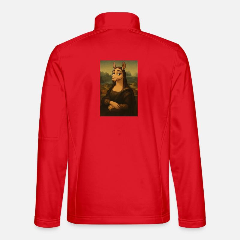 Llama Mona Lisa Enigmatic Unisex Softshell Jacket