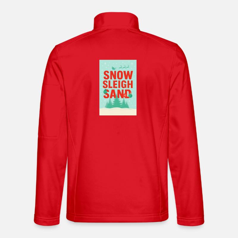 Snow Sleigh Sand: Winter Scene - Unisex Softshell Jacket - red