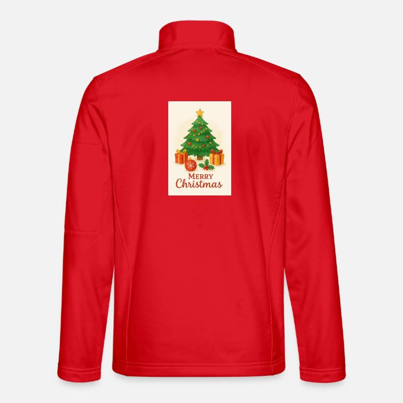 Weihnachtsbaum mit Geschenken - Unisex Softshelljacke - Rot