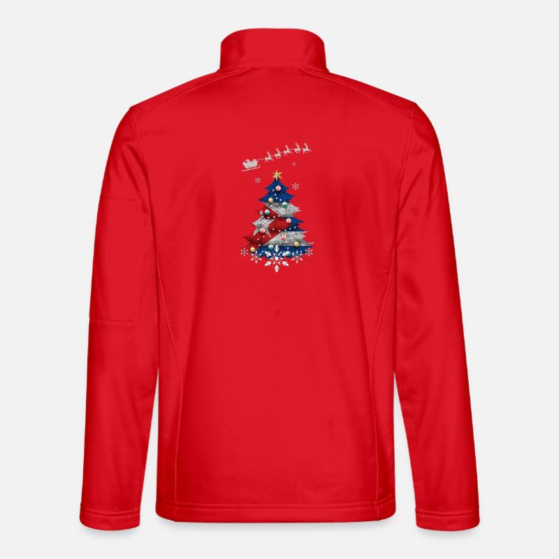 Weihnachtsbaum mit Kuba-Flagge - Unisex Softshelljacke - Rot