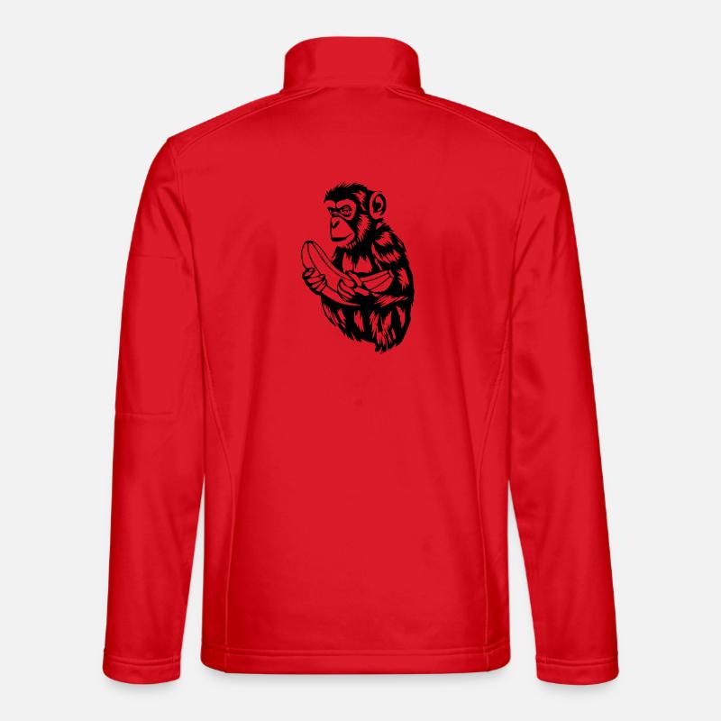 Affe mit Banane T-shirt Geschenk - Unisex Softshelljacke - Rot