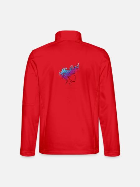 Cosmic Flux – Abstract Head Illustration - Unisex Softshell Jacket - red