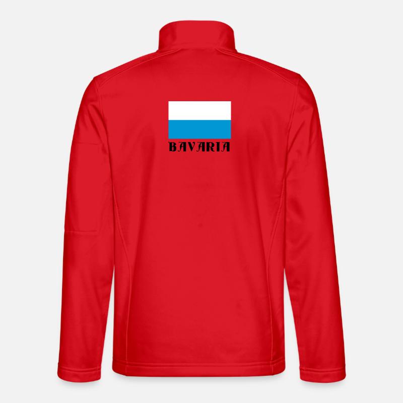 Horizontal White-Blue-Black Line - Unisex Softshell Jacket - red