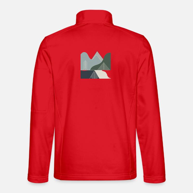 Geometric mountain landscapes - Unisex Softshell Jacket - red