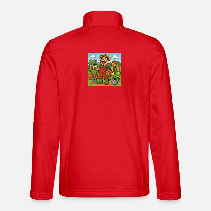 Farmer with Harvest Basket - Unisex Softshell Jacket - red