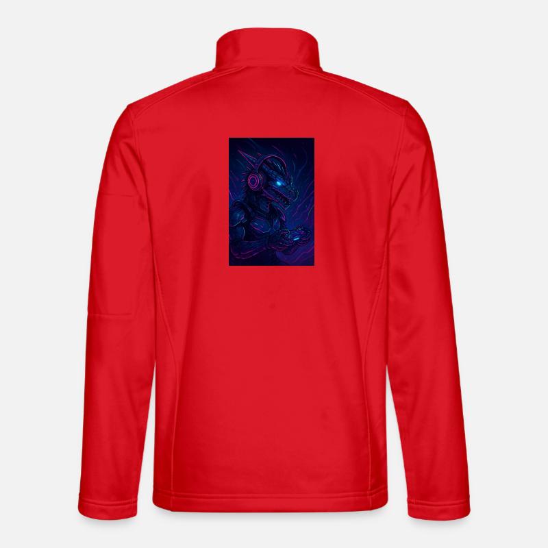 Neon Drachen Gamer - Unisex Softshelljacke - Rot