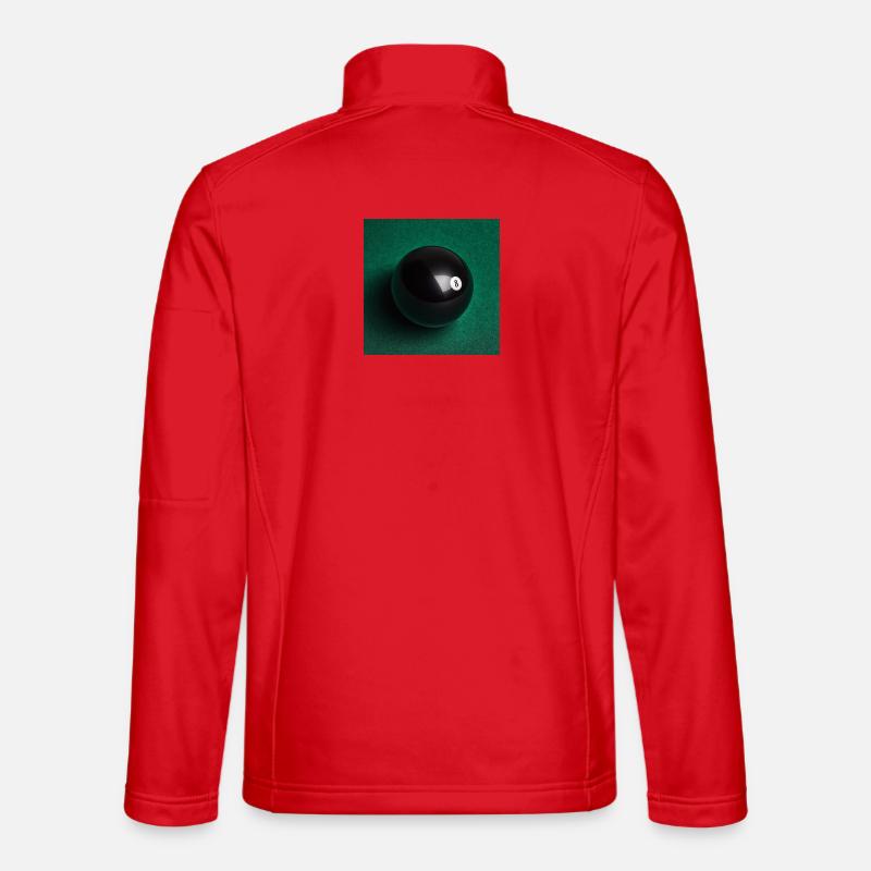 Schwarzer 8-Ball auf Filz - Unisex Softshelljacke - Rot