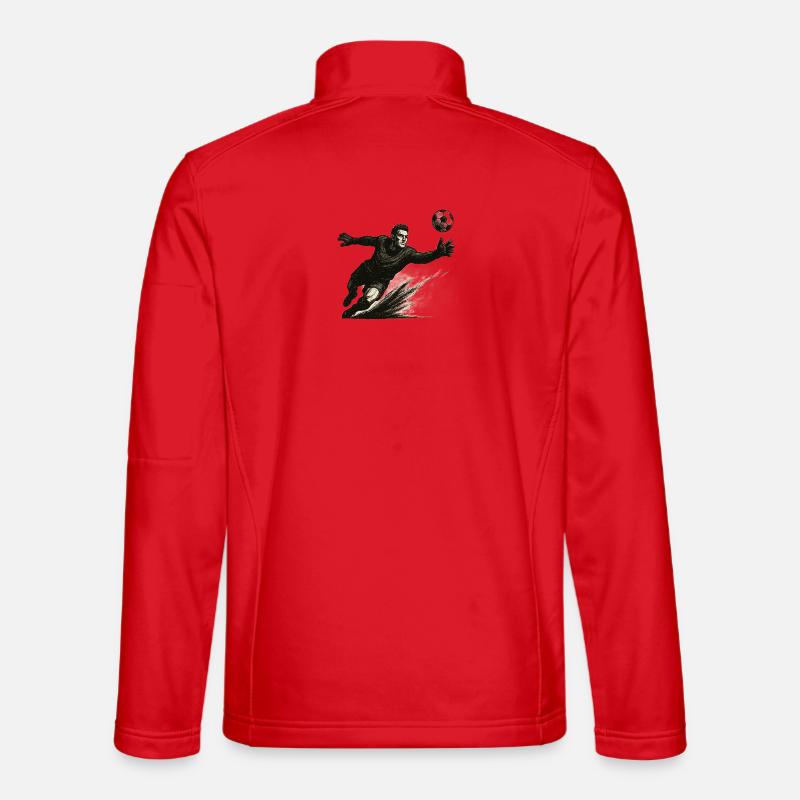 Goalkeeper diving illustration - Unisex Softshell Jacket - red