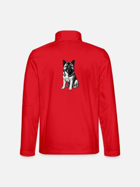 Akita Holly américain - Veste en tissu softshell Unisexe - rouge - Dos
