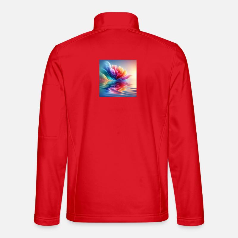 Abstrakte Blumenwellen 1 - Unisex Softshelljacke - Rot