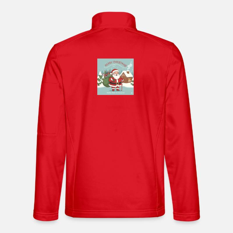 Christmas Santa with sack and candy cane Unisex Softshell Jacket