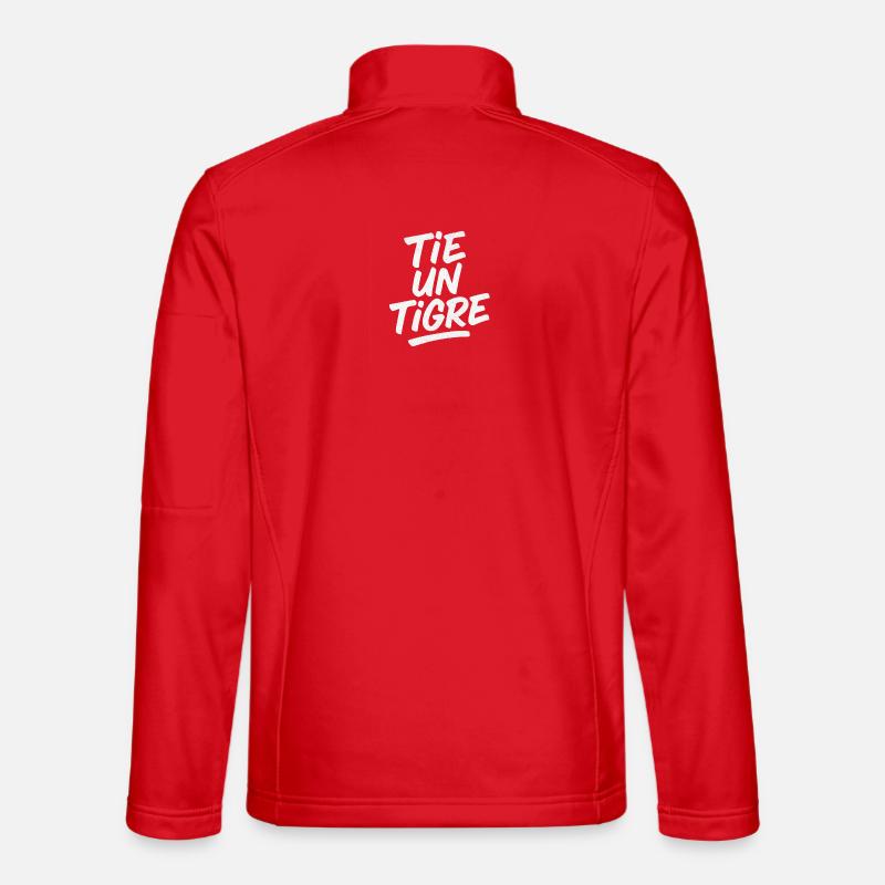 TIE A TIGER — Texturierter weißer Tippfehler - Unisex Softshelljacke - Rot